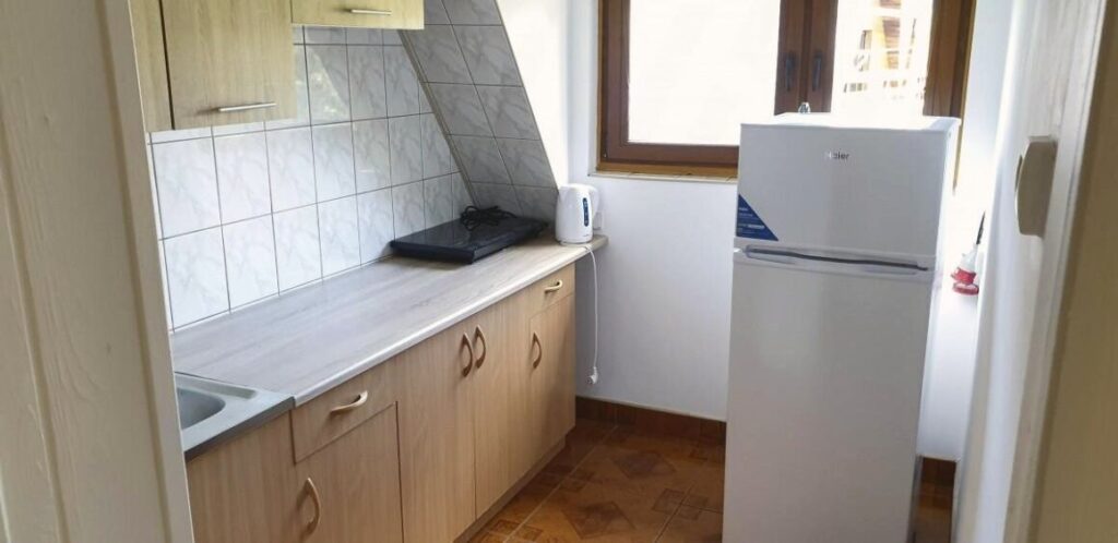 Aneks kuchenny w domku Tarnawka z lodówką i płytą